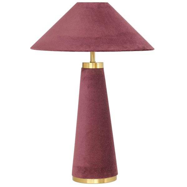 Lampa podlyogowa o nowoczesnym konturze z prostym detalem w odcieniu czerwieni