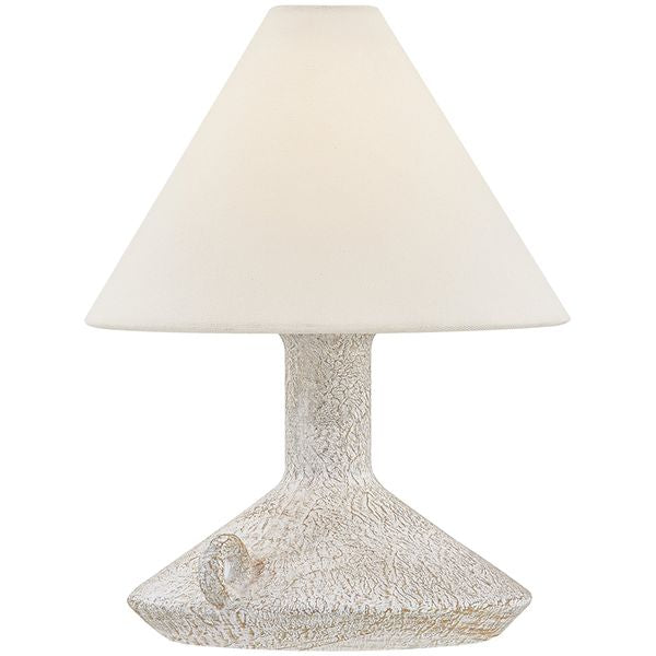 Lampa stolyowa o spokojnej linii z lyagodnym konturem w odcieniu bieli