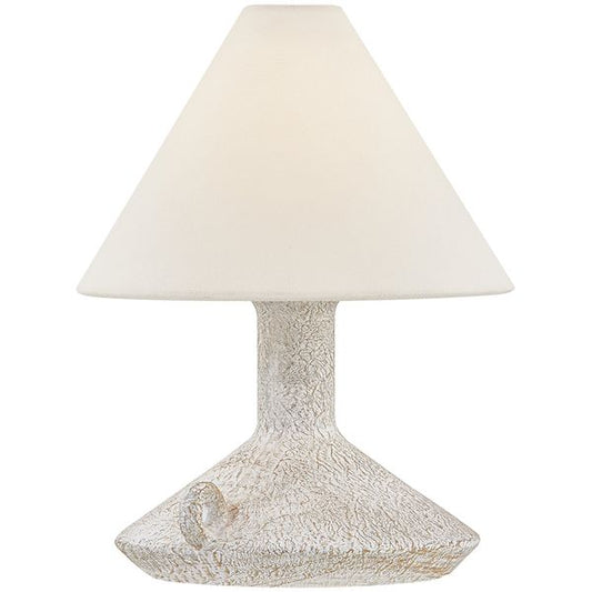 Lampa stolyowa o spokojnej linii z lyagodnym konturem w odcieniu bieli
