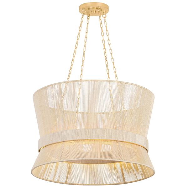 Lampa wiszaca o subtelnym charakterze z wyraznym zarysem w odcieniu bezu